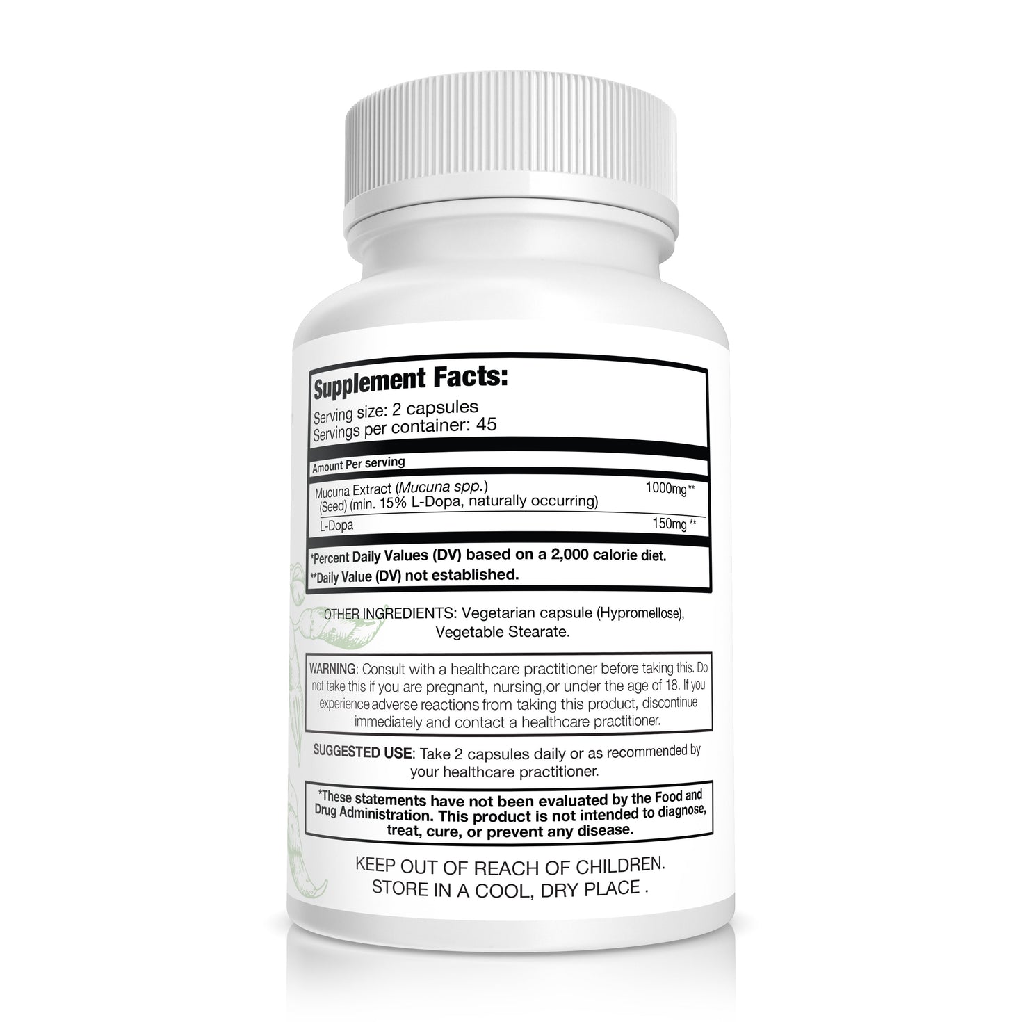 Buy Mucuna Pruriens Extract (L-Dopa 15%) Capsules by Pure Nootropics